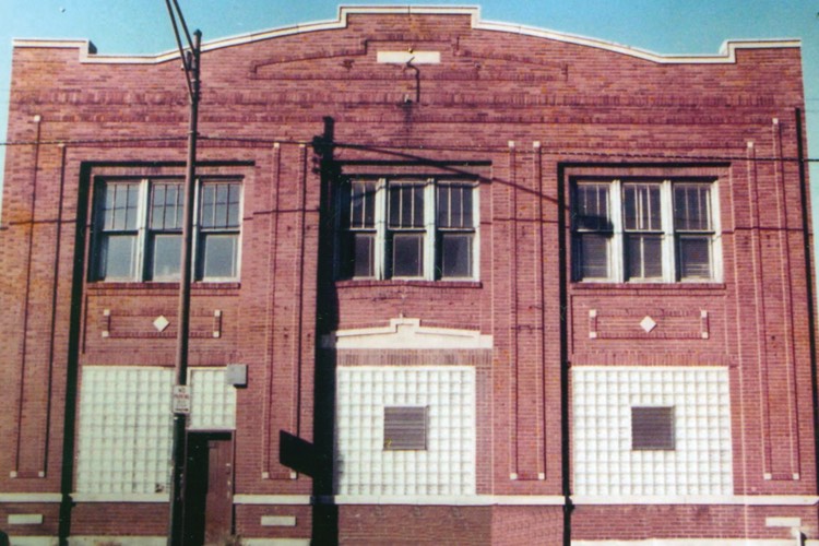 exterior of a brick building in 1960 Chicago