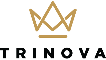 TriNova logo with gold crown