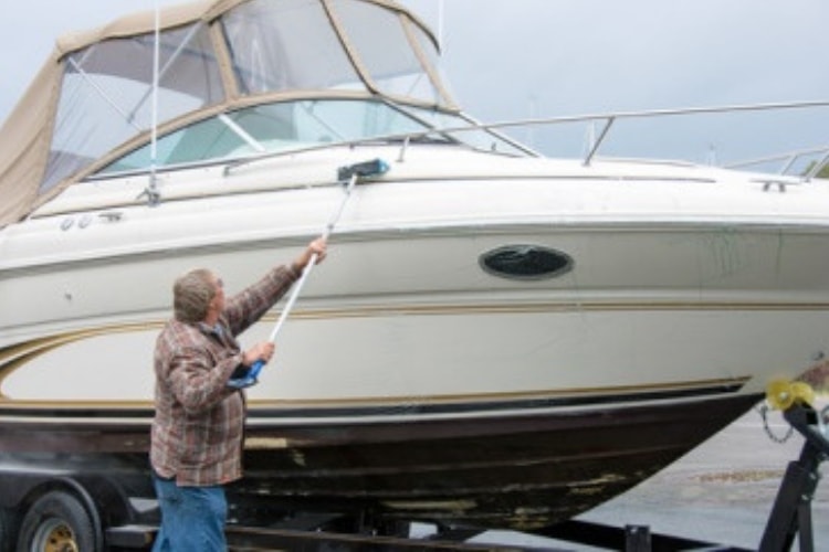 Rinsing, washing, and waxing are all important methods of boat cleaning for both the interior and exterior while it is docked.