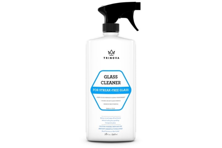 Choose a manufactured window cleaner, such as TriNova Glass Cleaner, a proven product from Gold Eagle.