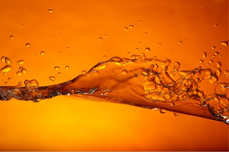 stream of gasoline in liquid form
