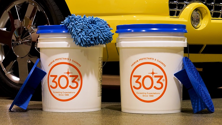 two wash buckets with 303 branding