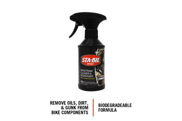 bottle of STA-BIL SPORT Bike Drivetrain Cleaner & Degreaser