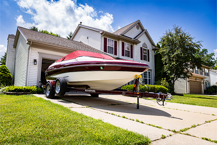 Marine Lifestyle Glastron Boat Trailer Driveway 1750x500