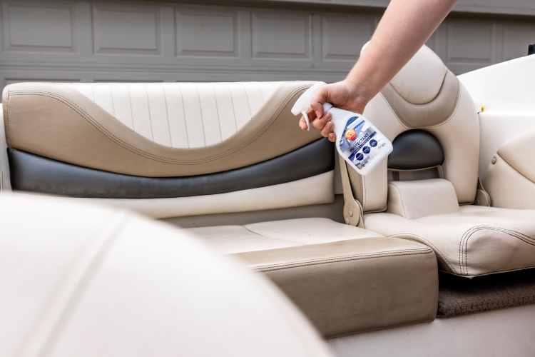 30305 In Use Spraying Glastron Boat Seats Driveway 2